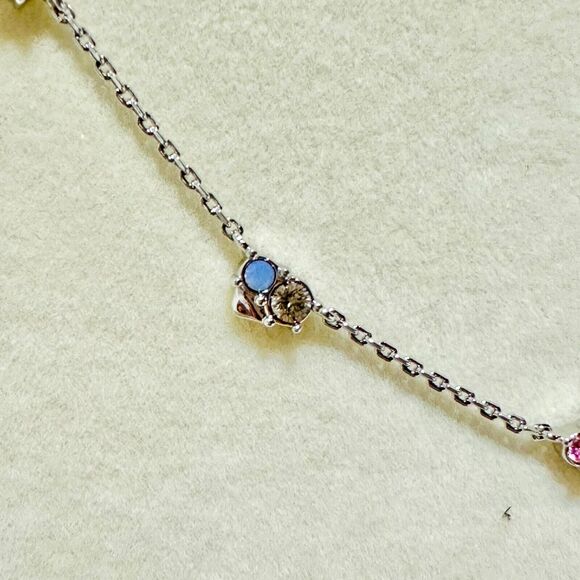 Kendra Scott Necklace Women's Silver Pastel Crystal Adjustable Chain 19" NWT $75 - Picture 5 of 10